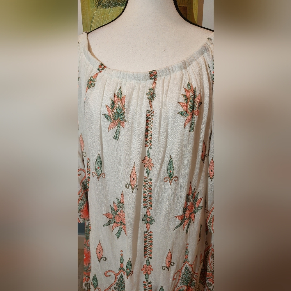 Bohemian Floral Tunic Dress - Picture 2 of 10